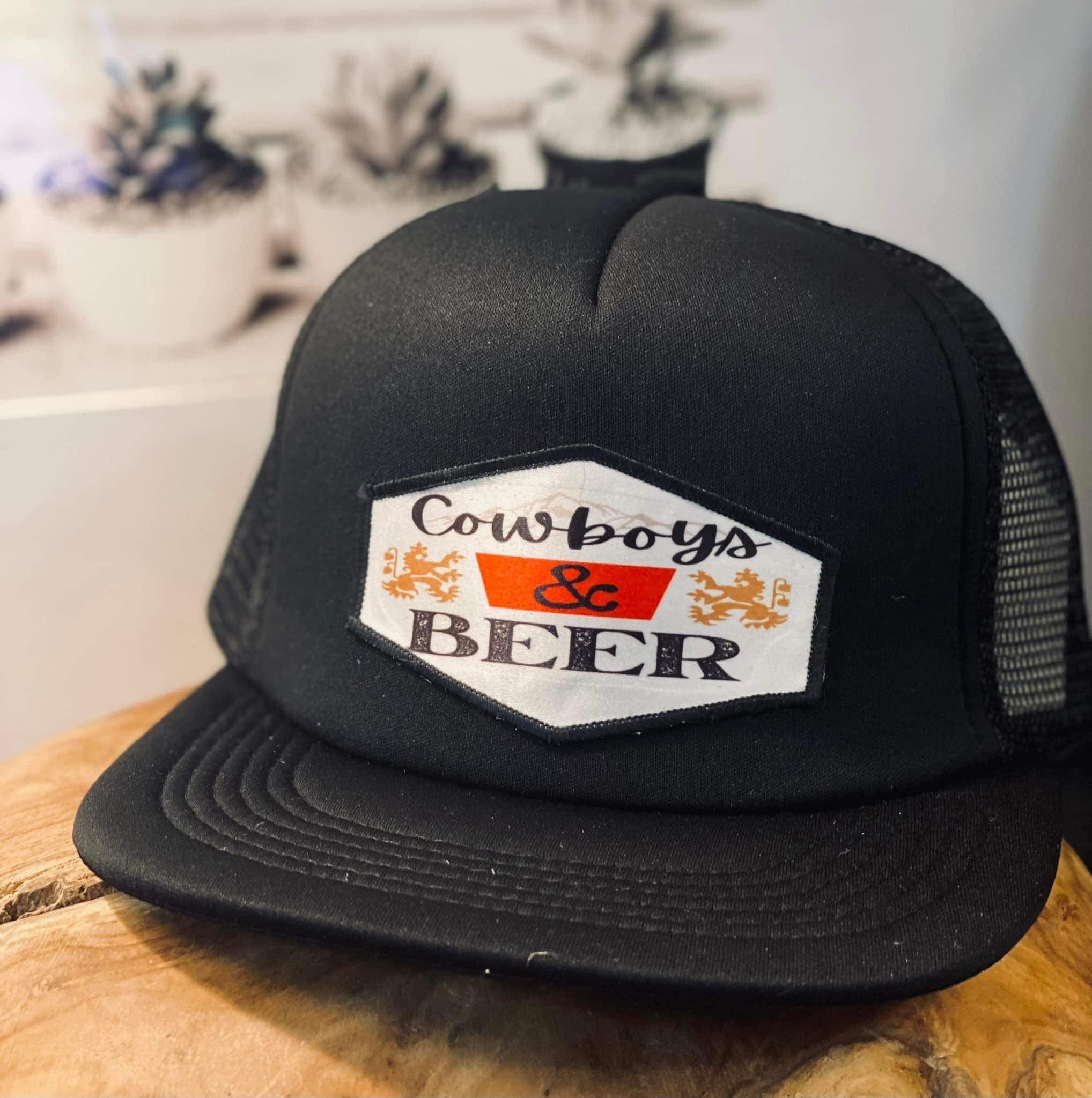 Long Live Hippies and Cowboys Snap Back Trucker Hats Black/Black