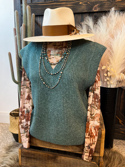 Williams Sleeveless Sweater - Ash Jade