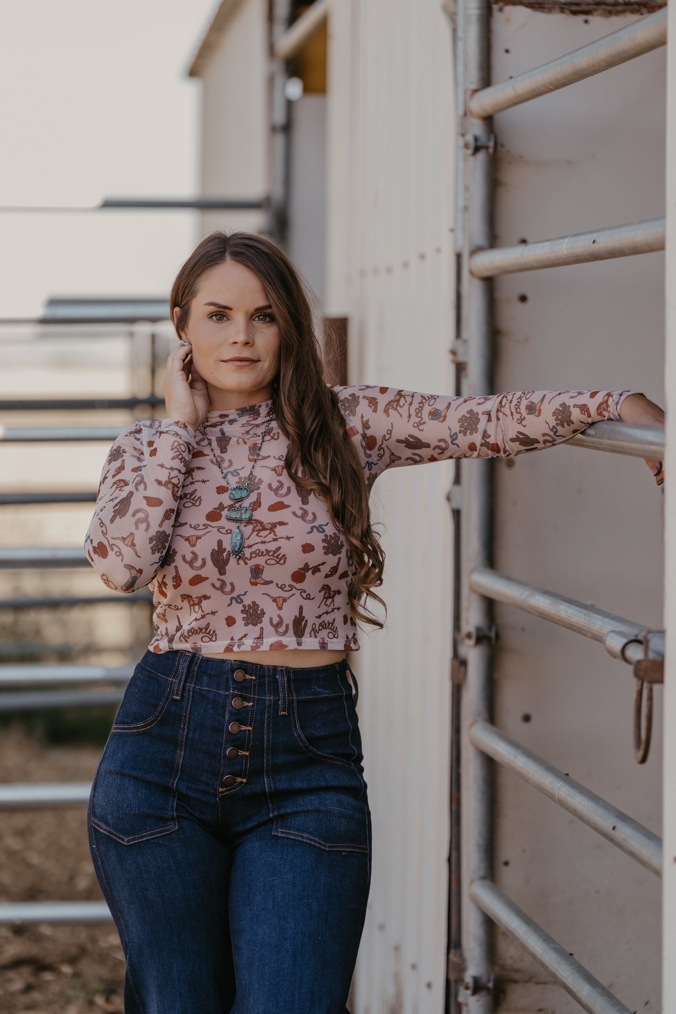 Howdy Cowboy Mesh Top