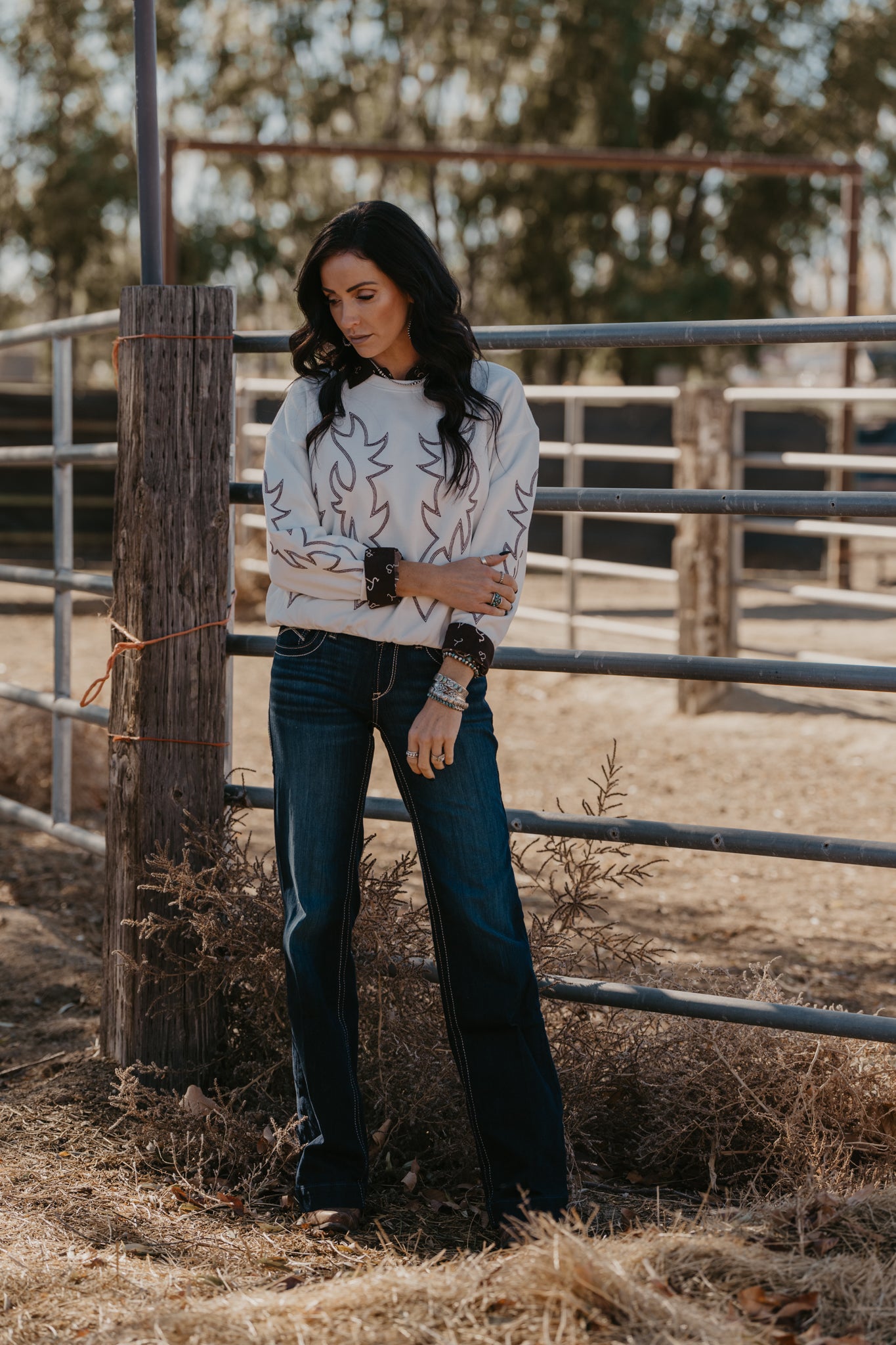 Old Timer Boot Stitch Sweatshirt - White