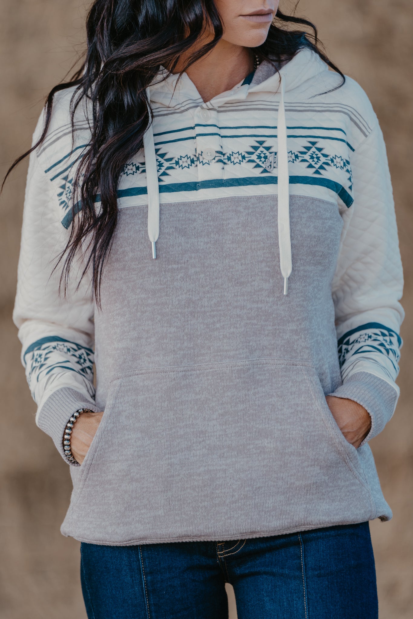 The Jimmy Hoodie - Teal & Grey