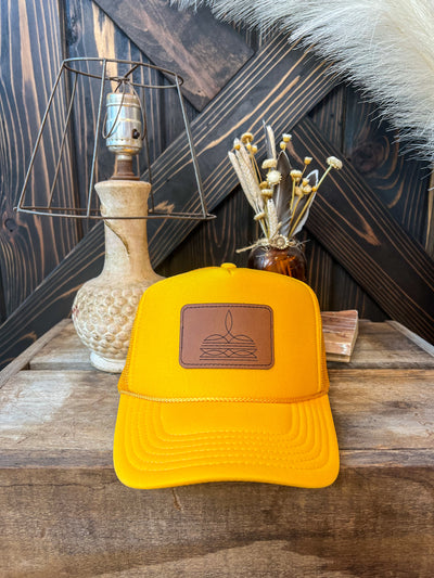 Boot Stitch Patch Trucker Hat - Mustard