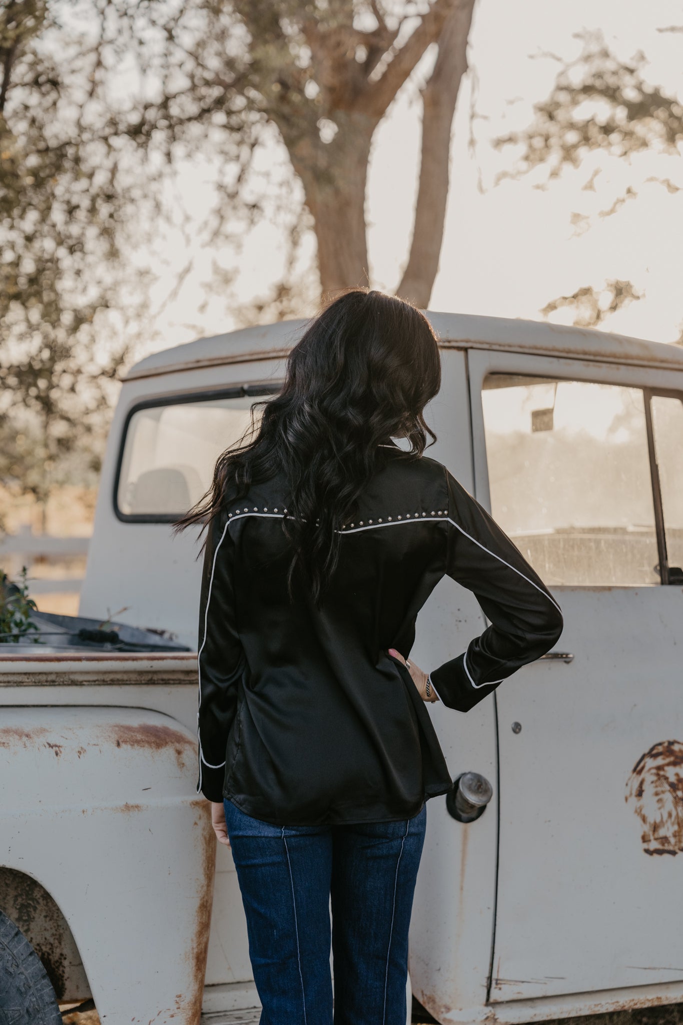 The Halsey Studded Blouse - Black