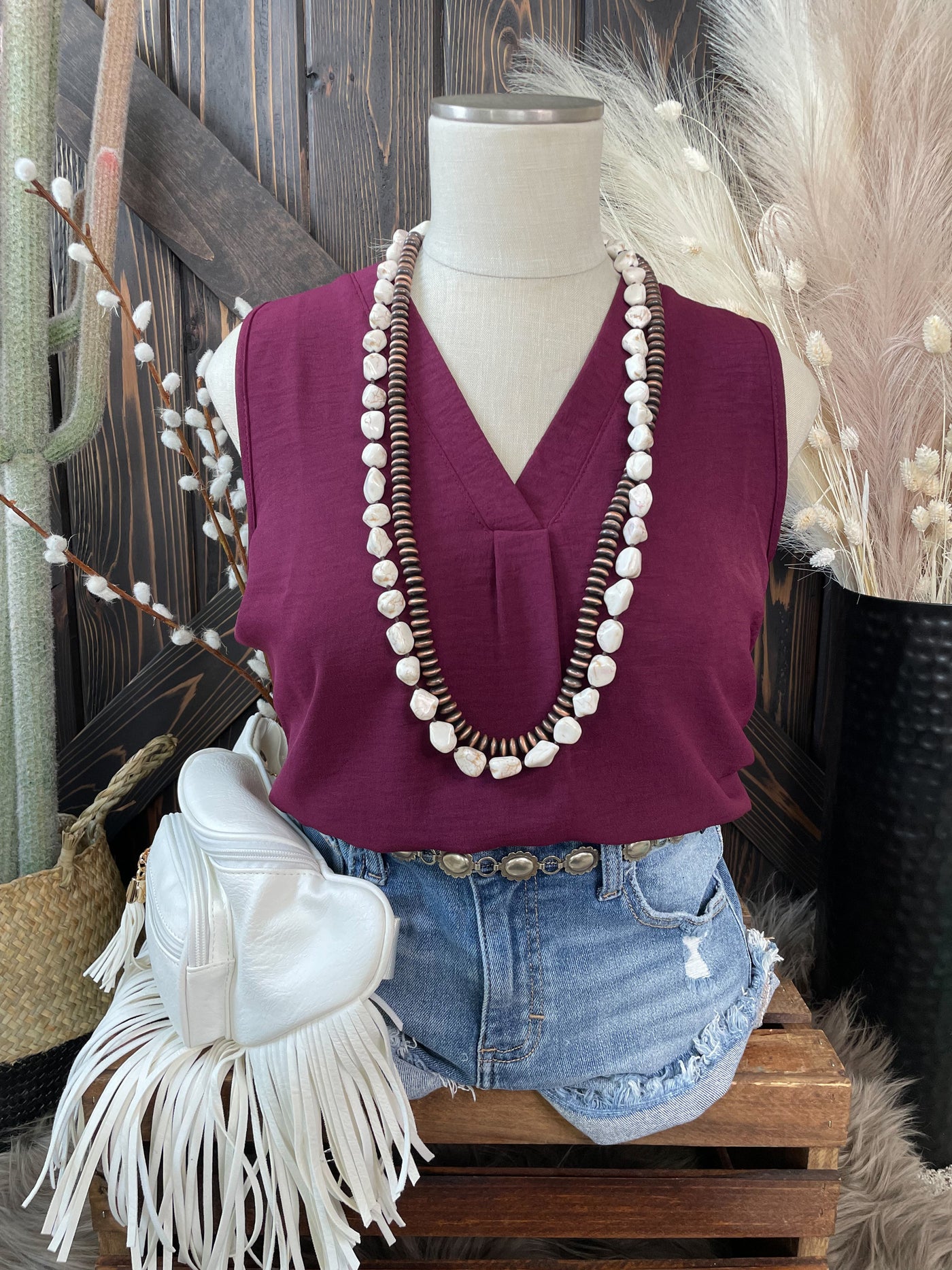 The Beach Bar Tank - Burgundy