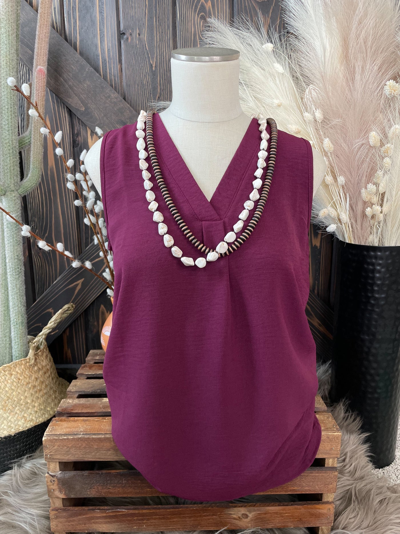 The Beach Bar Tank - Burgundy