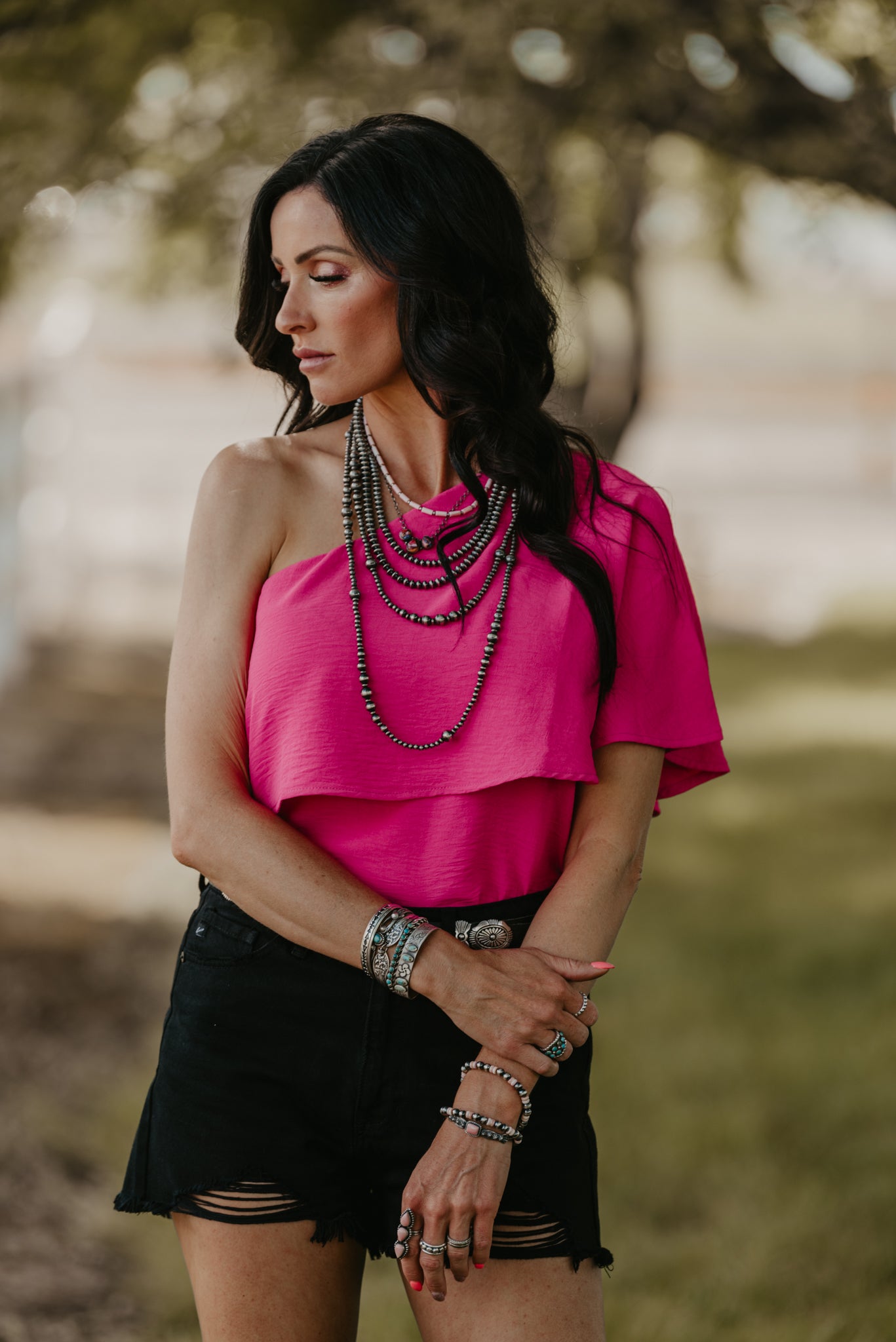 The Athena Blouse - Hot Pink