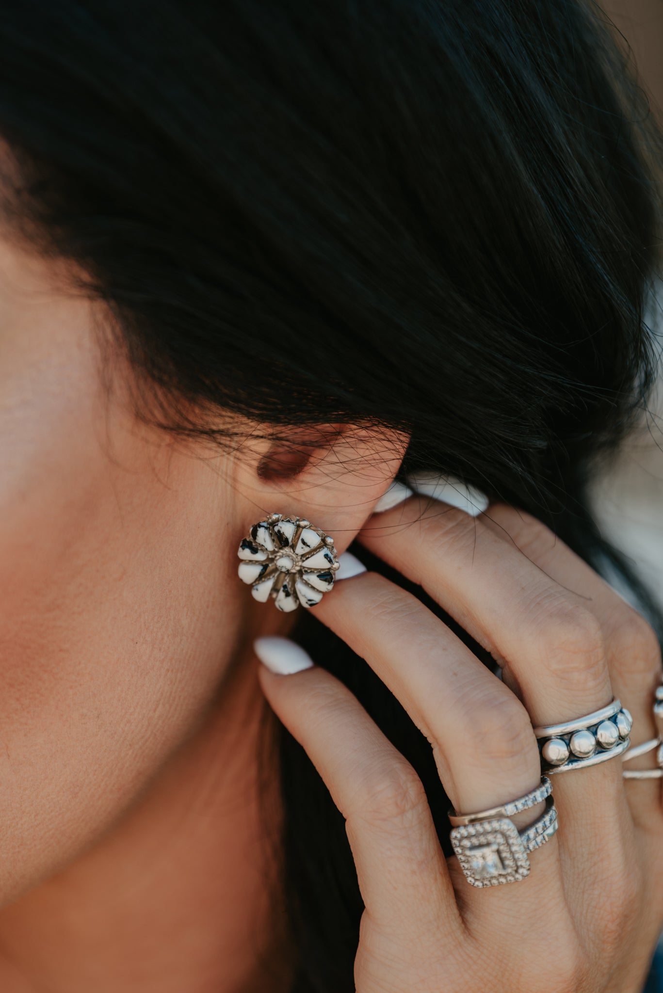 The Max Cluster Earring - White Buffalo