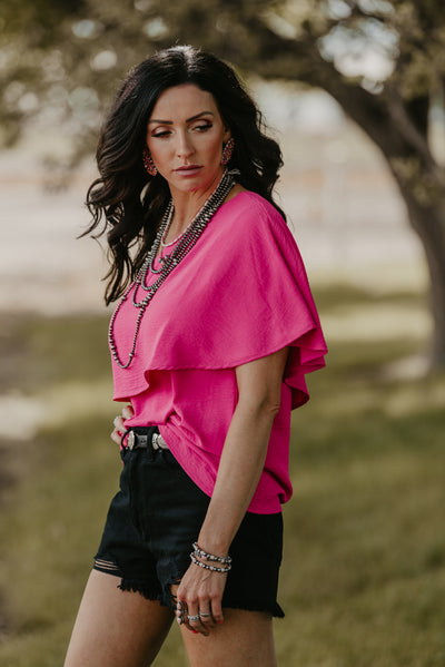 The Athena Blouse - Hot Pink