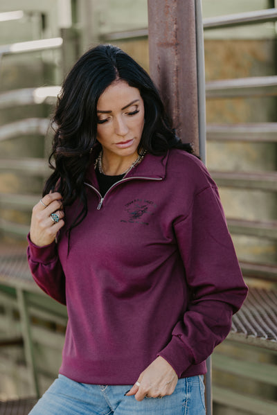 Big Loop Quarter Zip - Burgundy