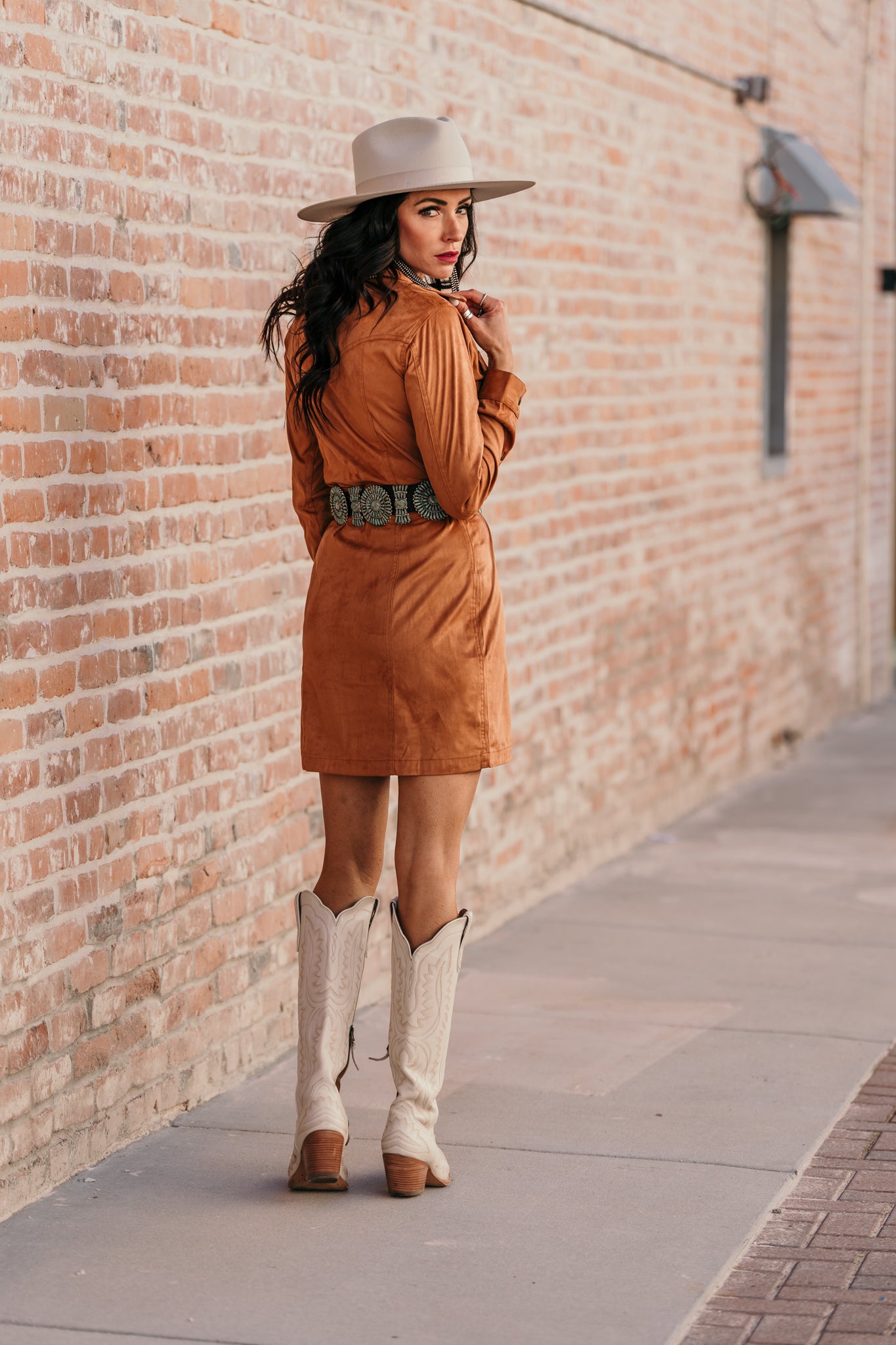 Riggins Suede Retro Dress