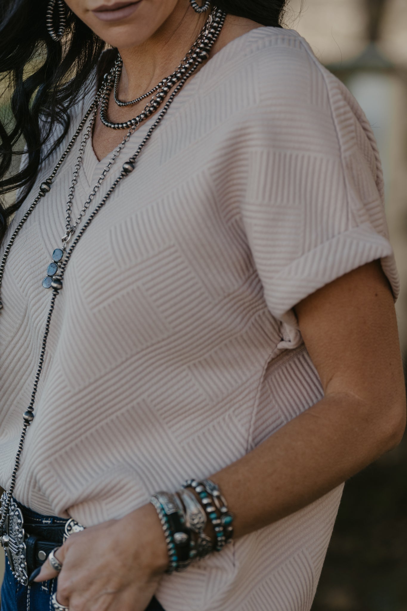 Truckee Textured Blouse - Sand