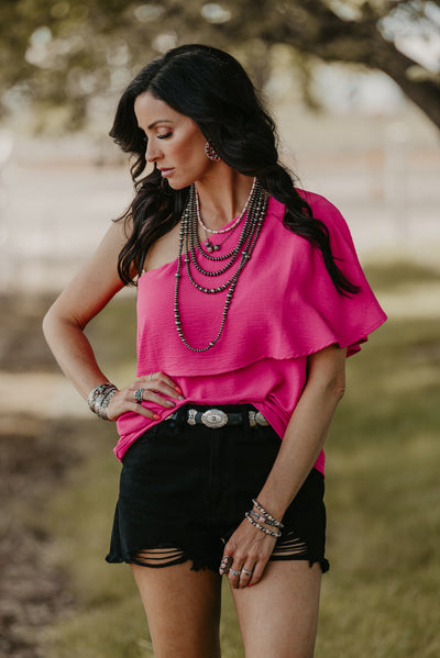 The Athena Blouse - Hot Pink