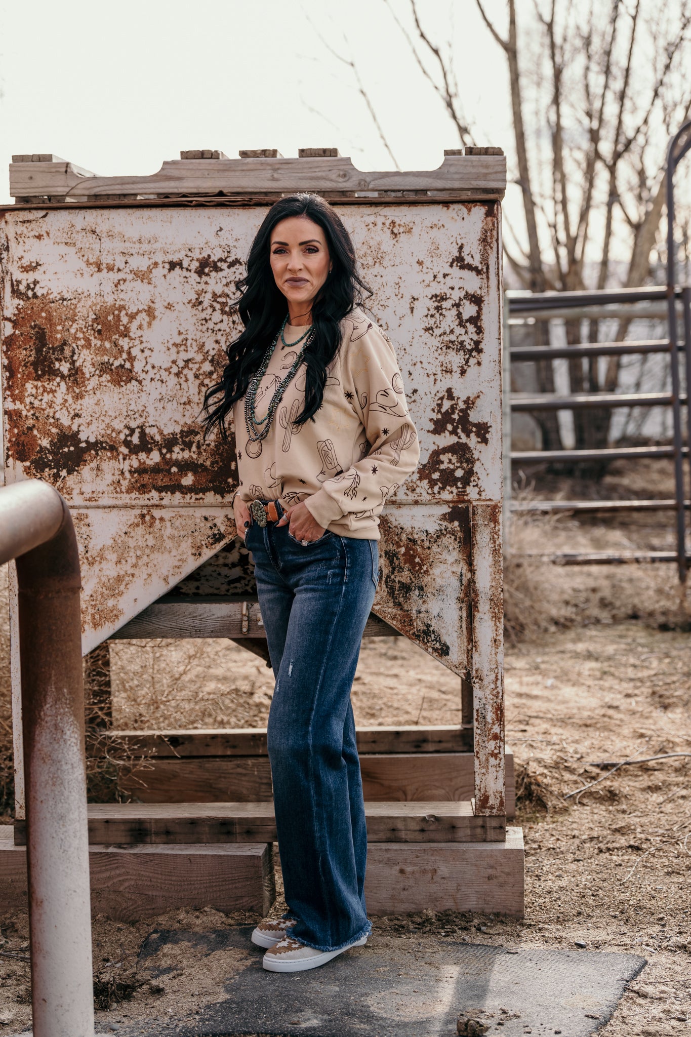 Western Babe Embroidered Sweatshirt