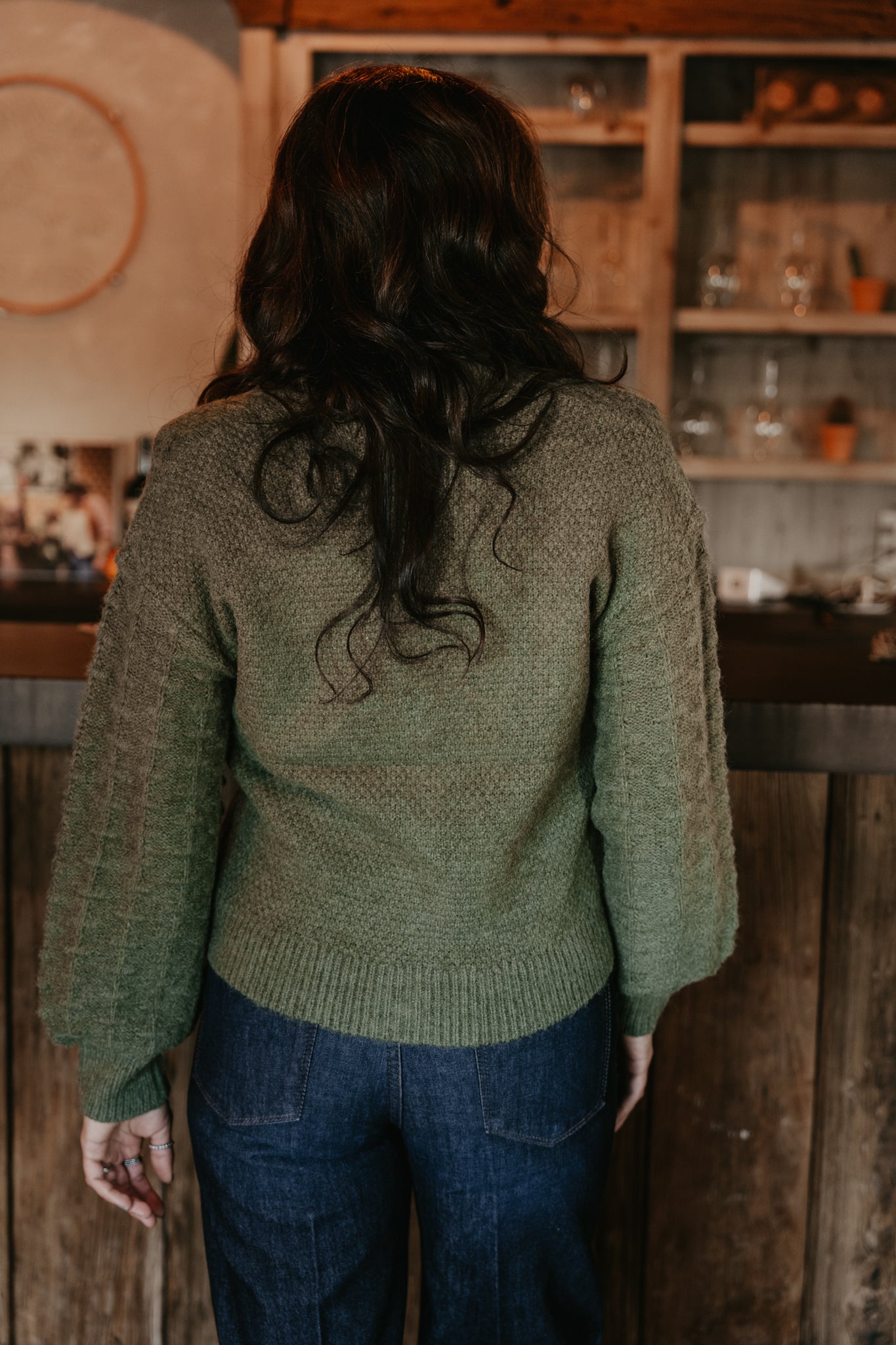 Camille Cactus Cardigan - Olive