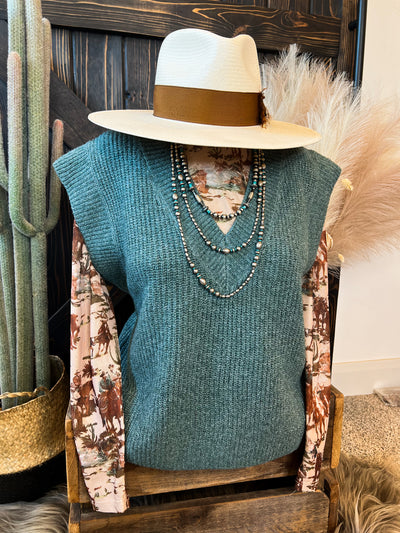 Williams Sleeveless Sweater - Ash Jade