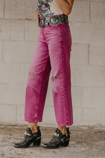 Bold Glamour Pink Tomboy Crop Jeans by Ariat