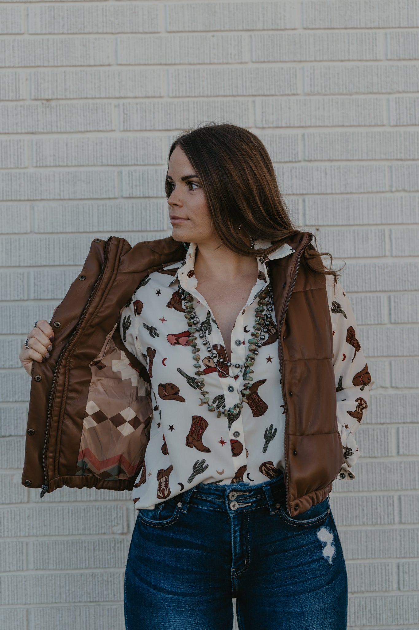 Swirls Faux Leather Vest by Ariat