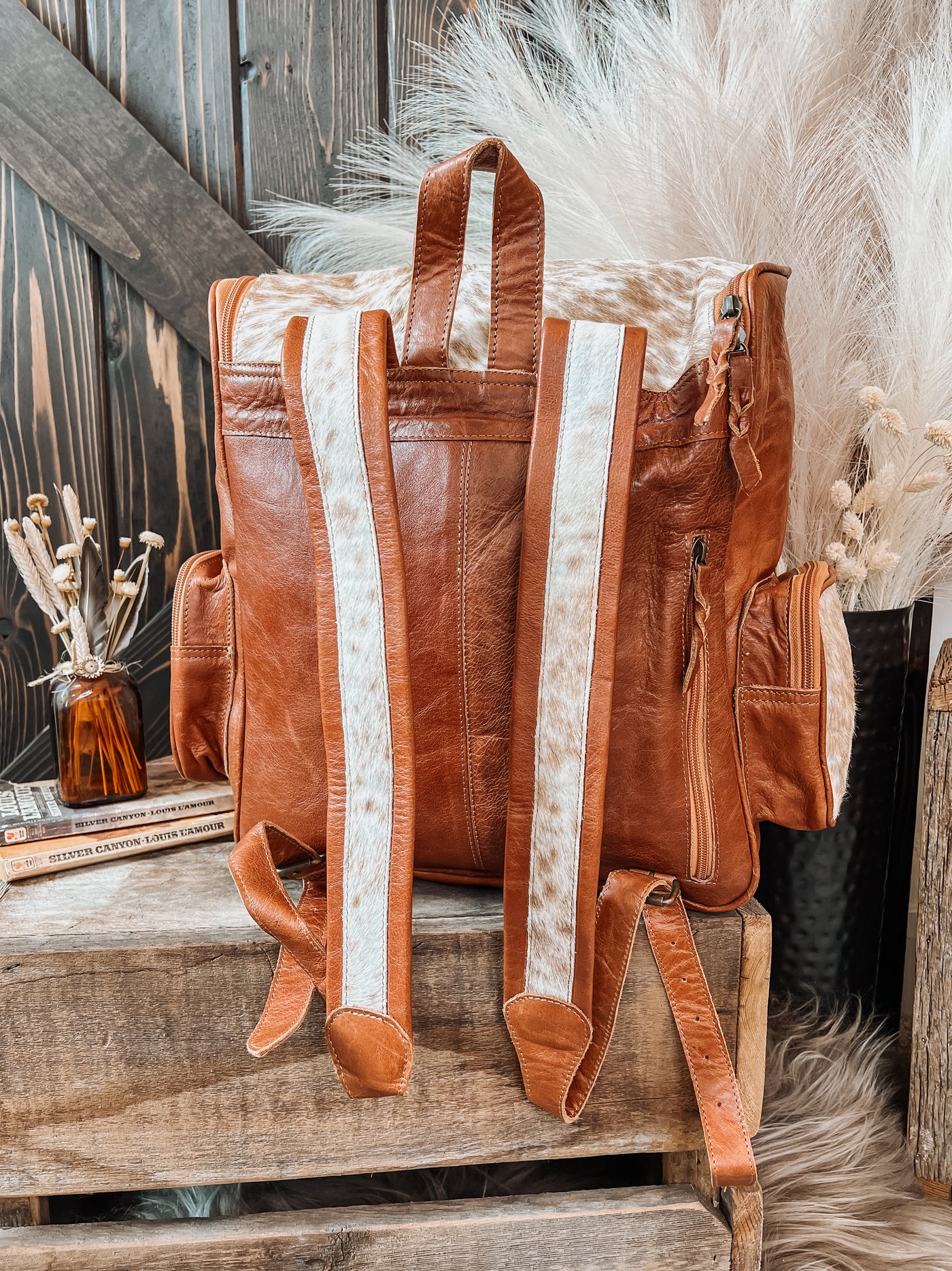 Tan Reckless Cowhide Backpack - Option 4