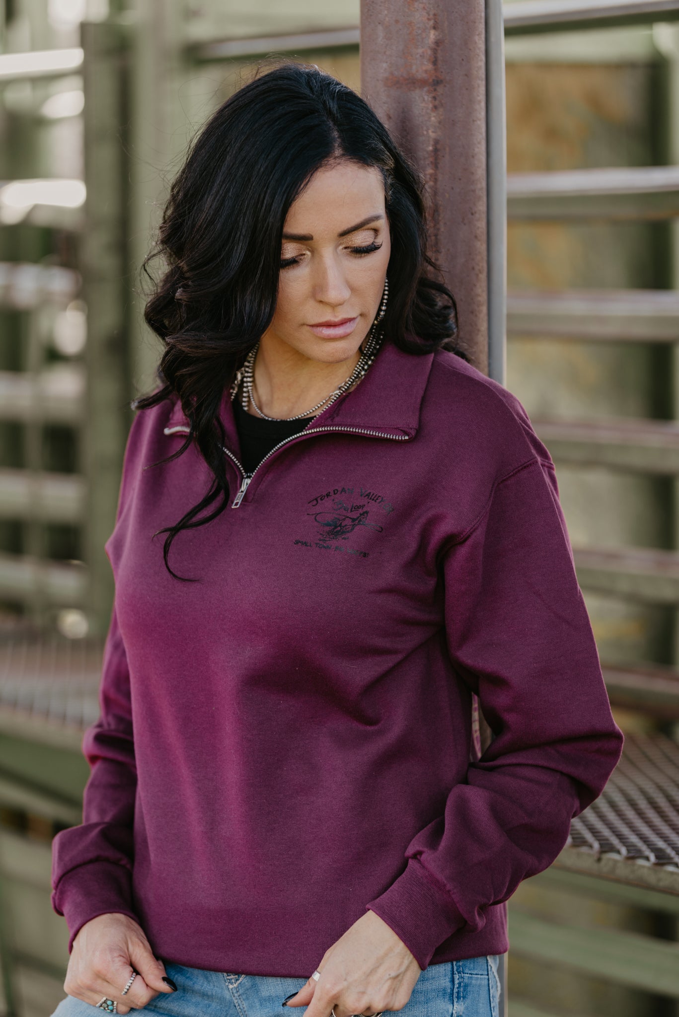 Big Loop Quarter Zip - Burgundy