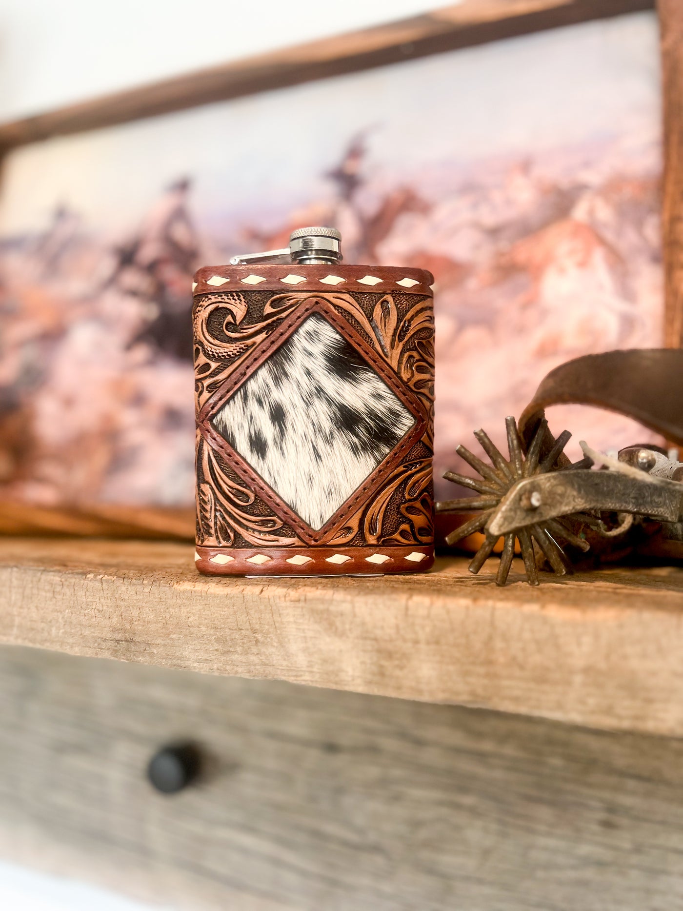 Flask - 8oz - Cowhide - Opt. 4