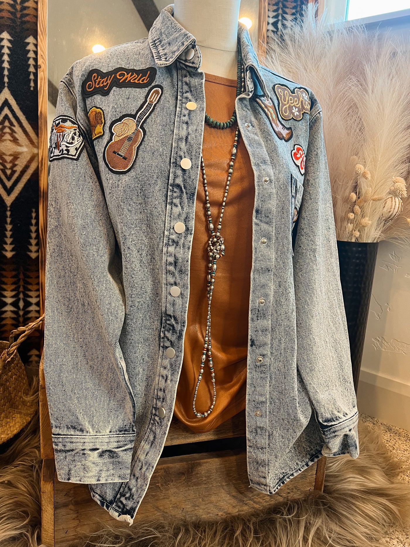 Western Patch Denim Jacket