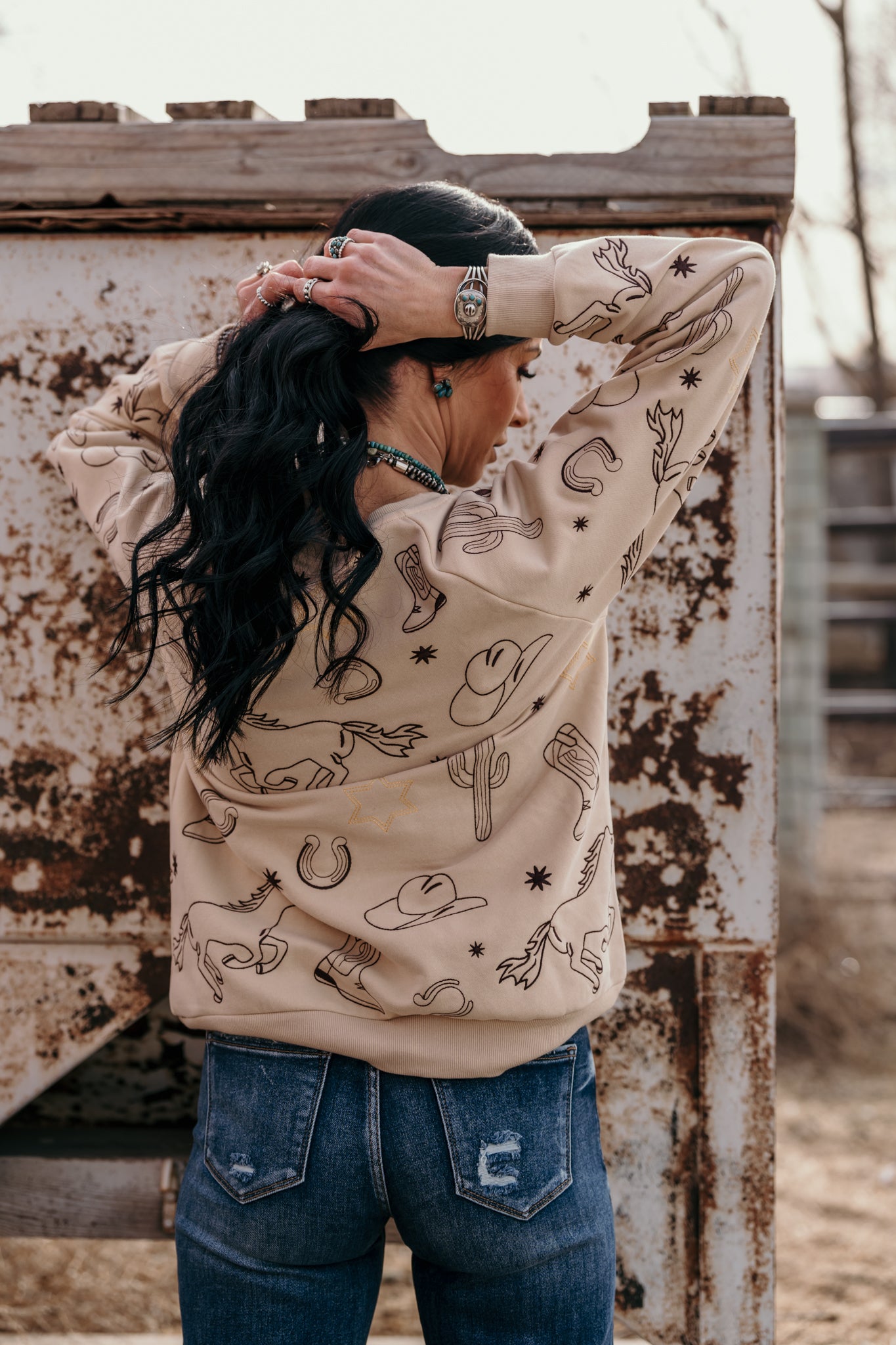 Western Babe Embroidered Sweatshirt