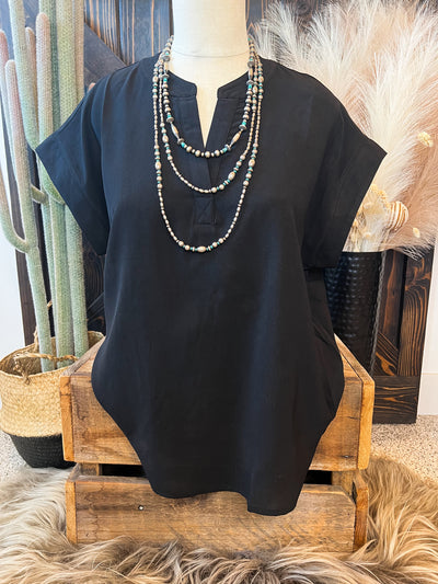 The Kelton Blouse - Black