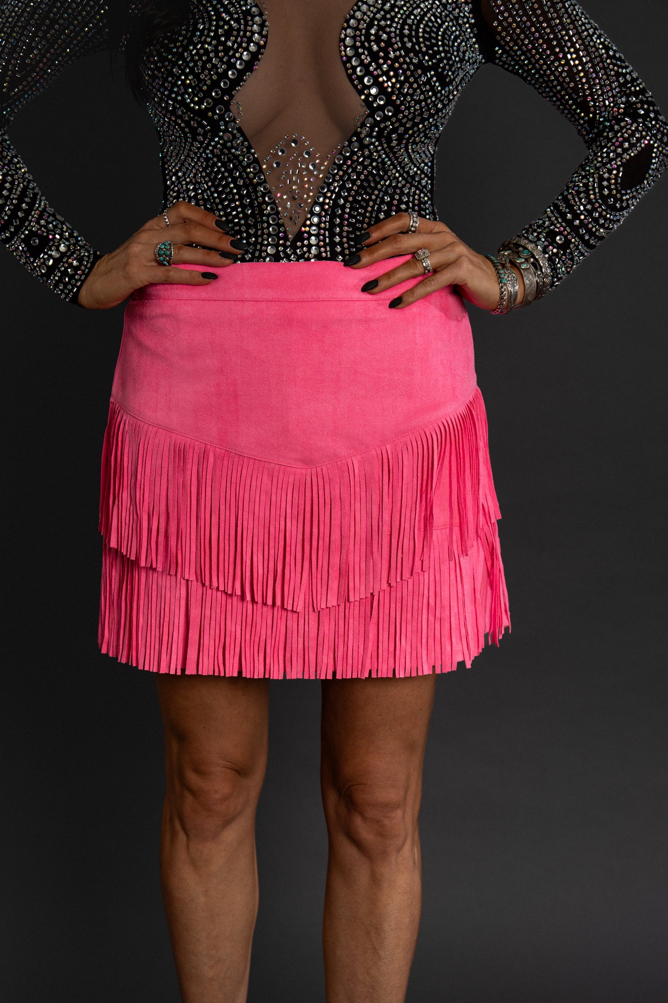 Fort Worth Fringe Skirt - Pink