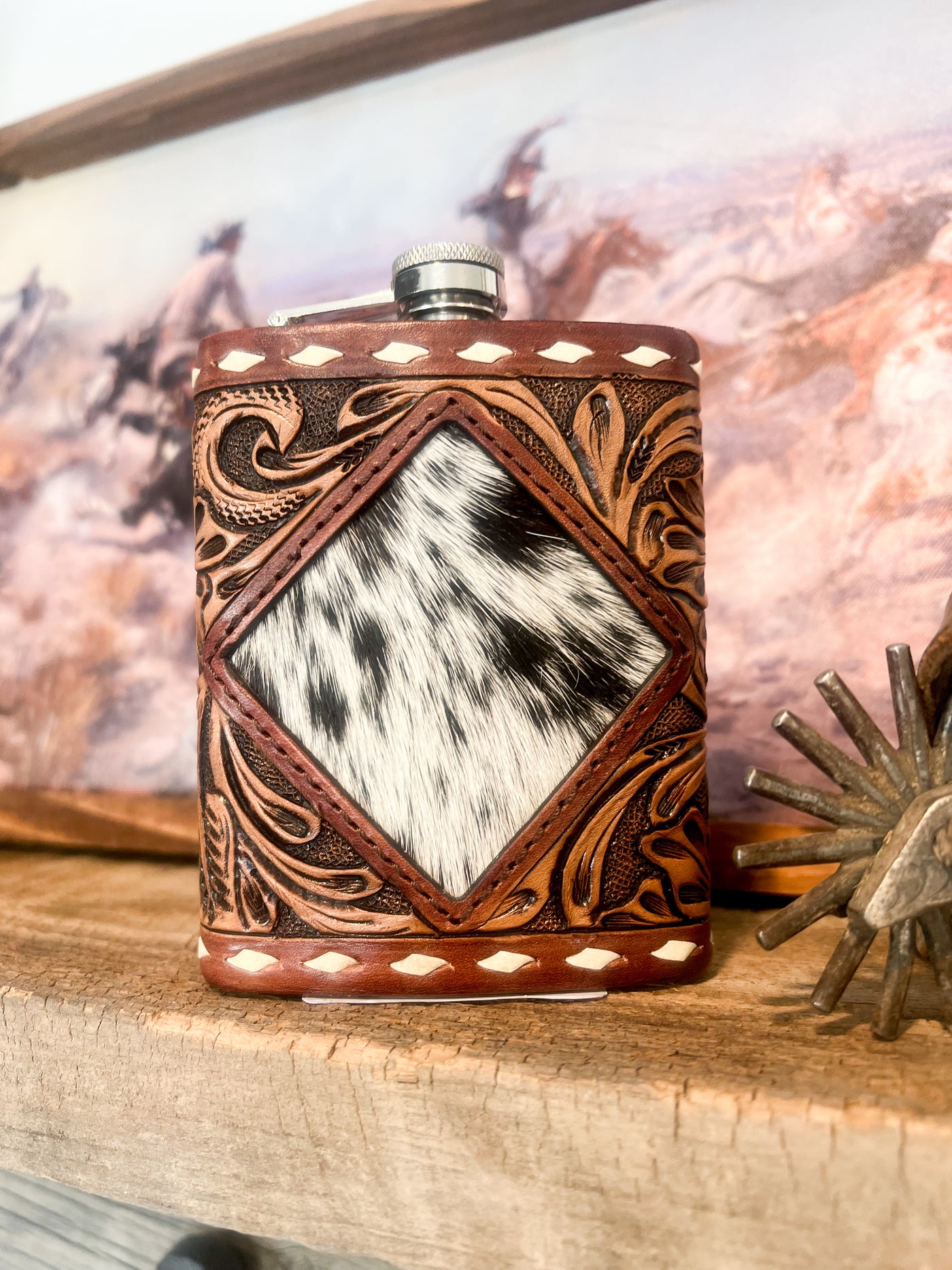 Flask - 8oz - Cowhide - Opt. 4