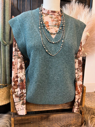 Williams Sleeveless Sweater - Ash Jade