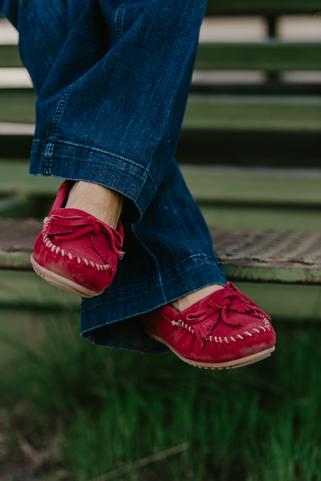 The Kilty Moccasin - Cherry Red