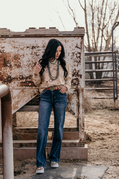 Western Babe Embroidered Sweatshirt