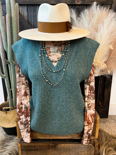 Williams Sleeveless Sweater - Ash Jade