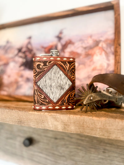 Flask - 8oz - Cowhide - Opt. 3