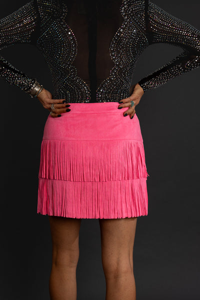 Fort Worth Fringe Skirt - Pink