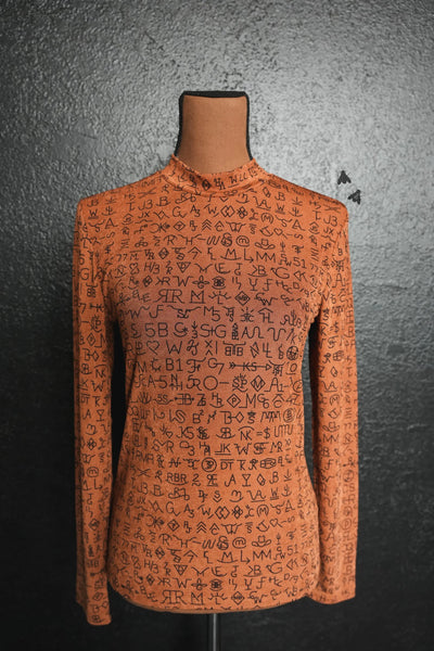 Branded Long Sleeve Top - Saddle