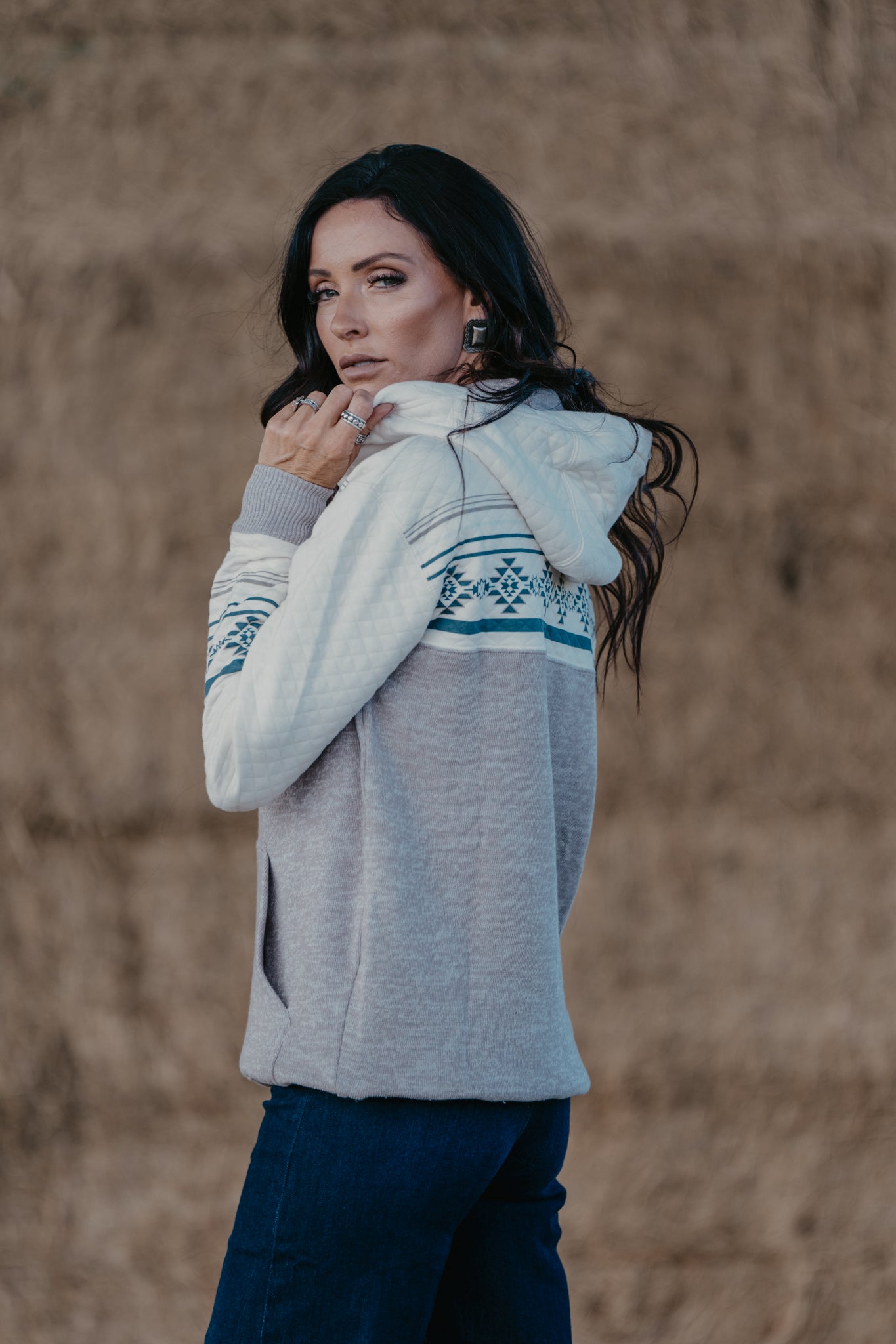 The Jimmy Hoodie - Teal & Grey