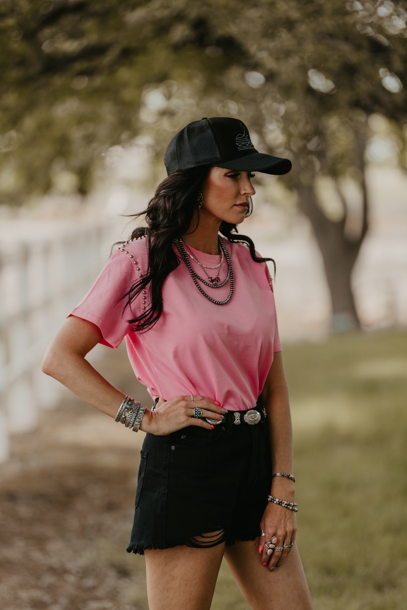 The Lauren Studded Top - Pink