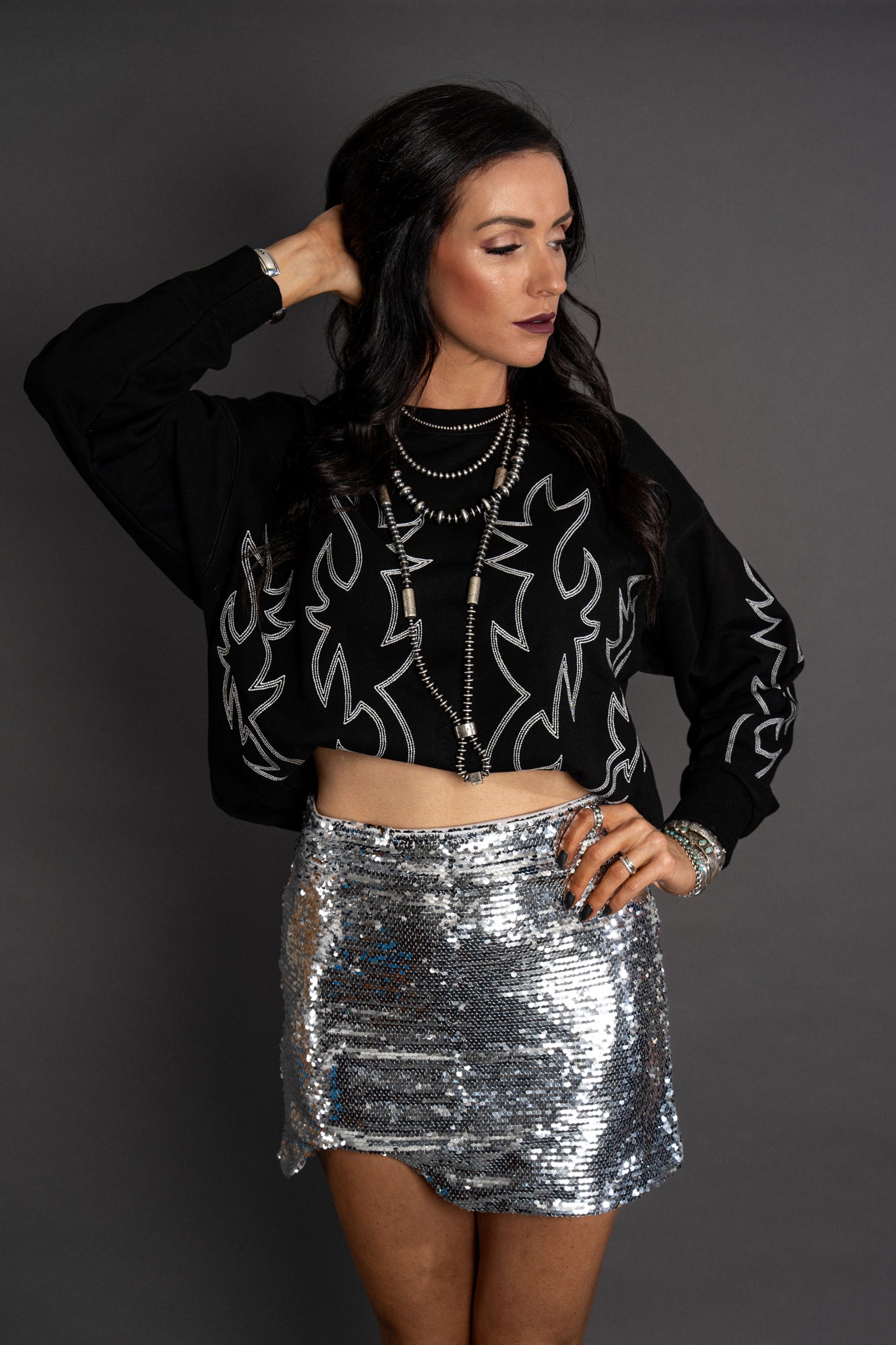 Silver Queen Sequin Skirt