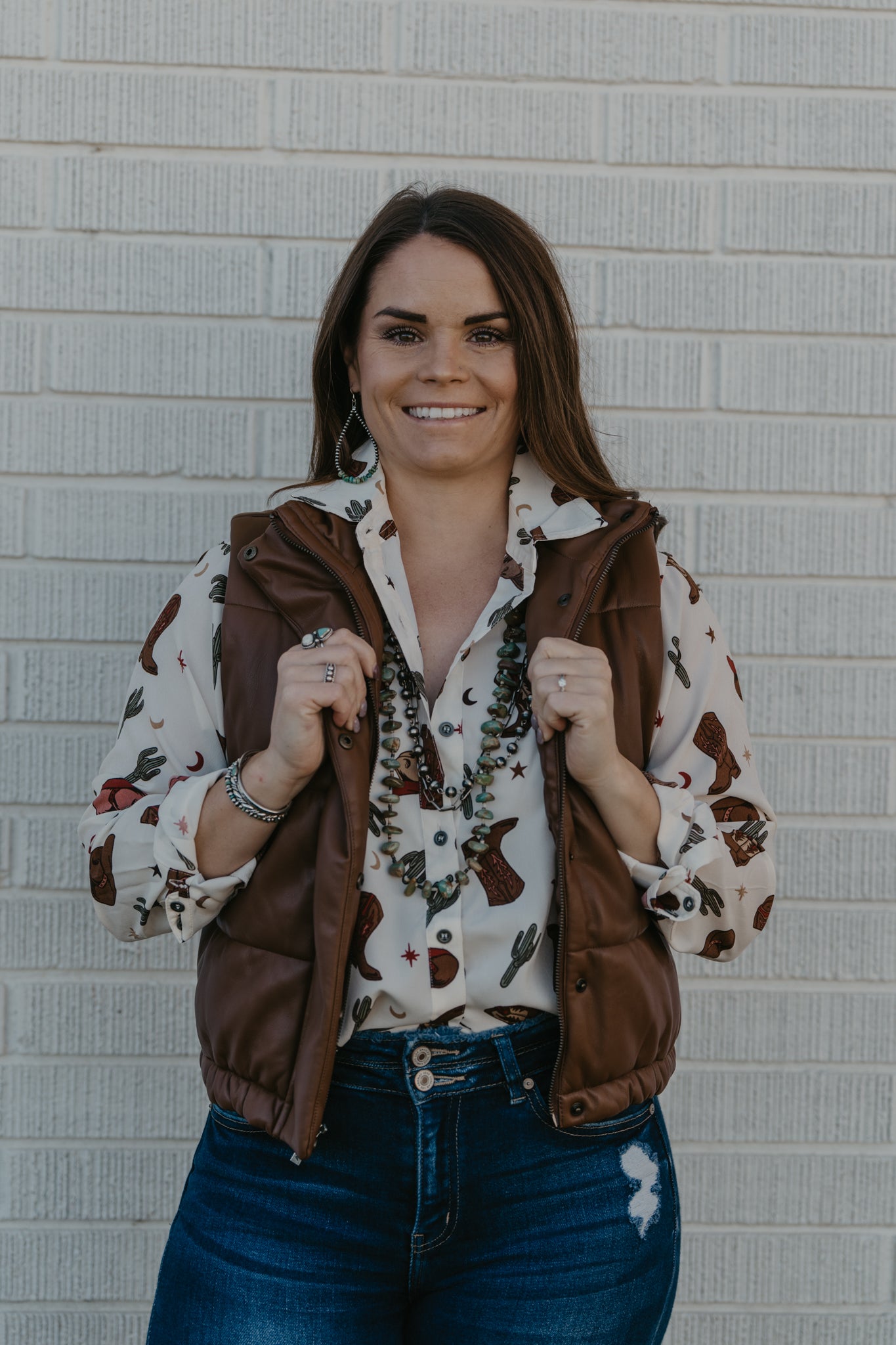 Swirls Faux Leather Vest by Ariat