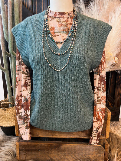 Williams Sleeveless Sweater - Ash Jade