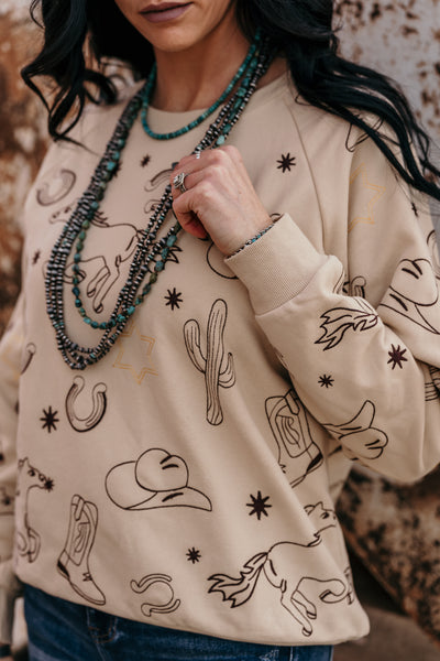 Western Babe Embroidered Sweatshirt