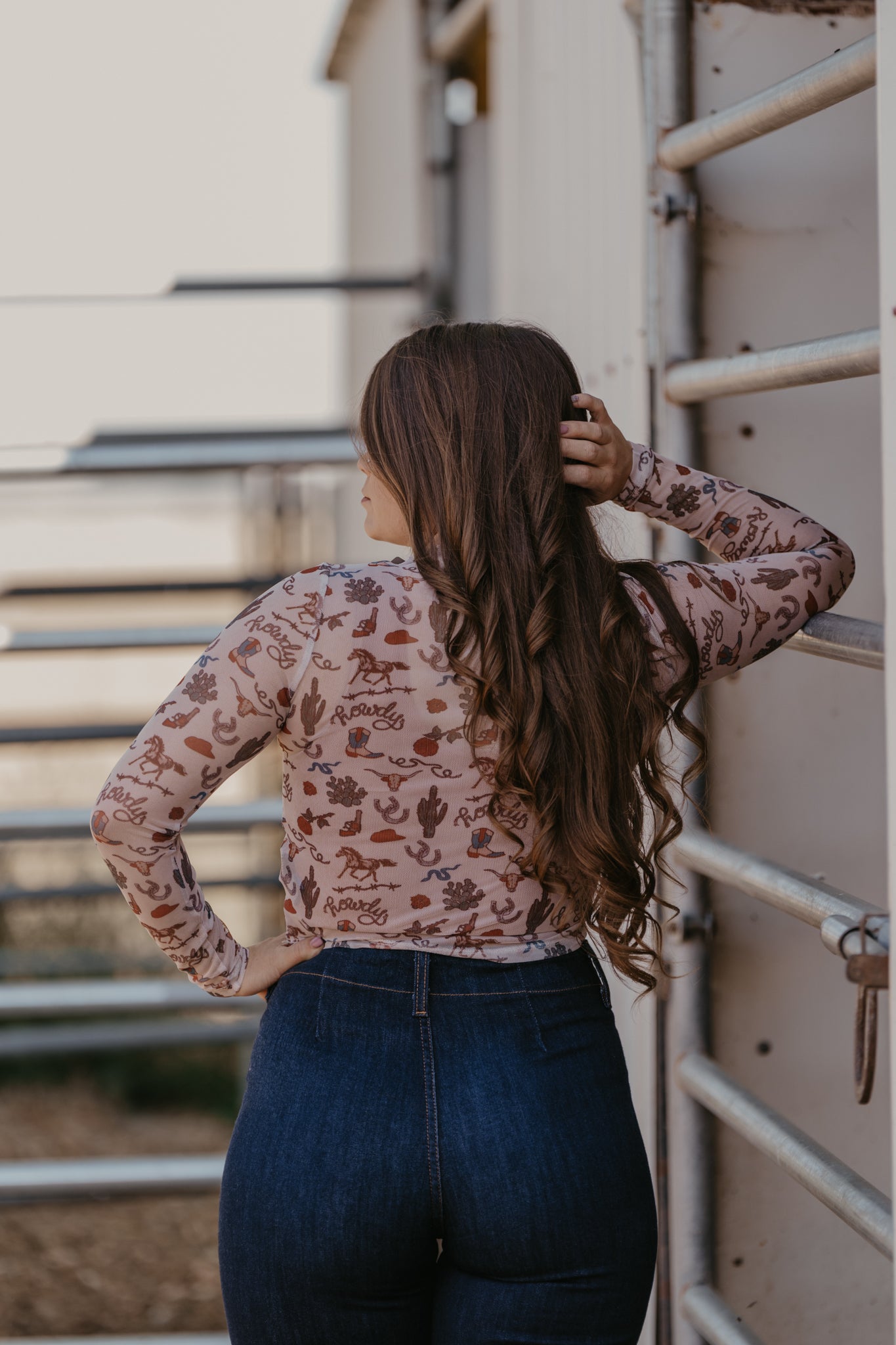 Howdy Cowboy Mesh Top