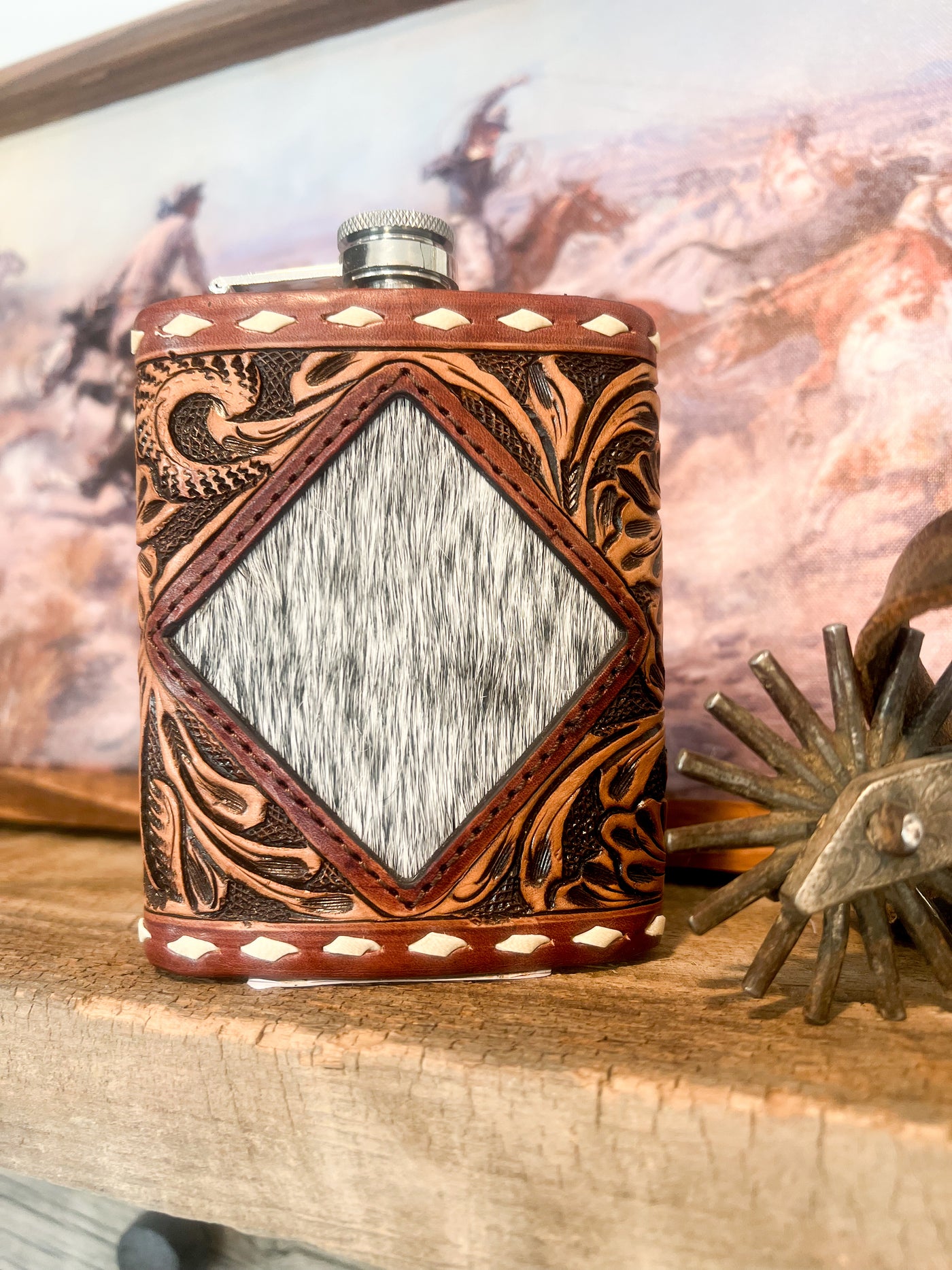 Flask - 8oz - Cowhide - Opt. 3