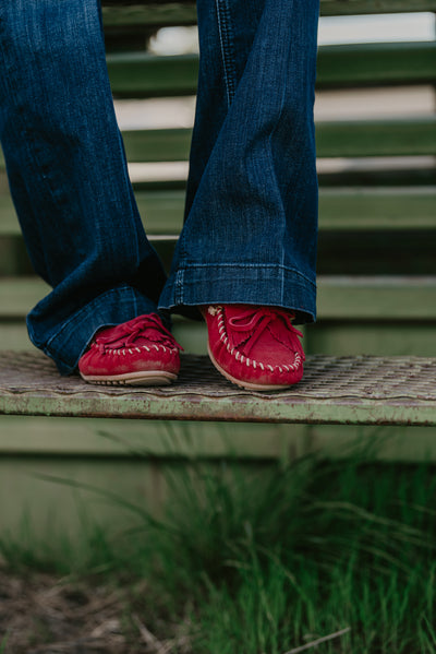 The Kilty Moccasin - Cherry Red