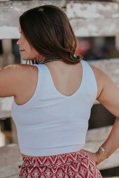 The Carter Crop Top - White