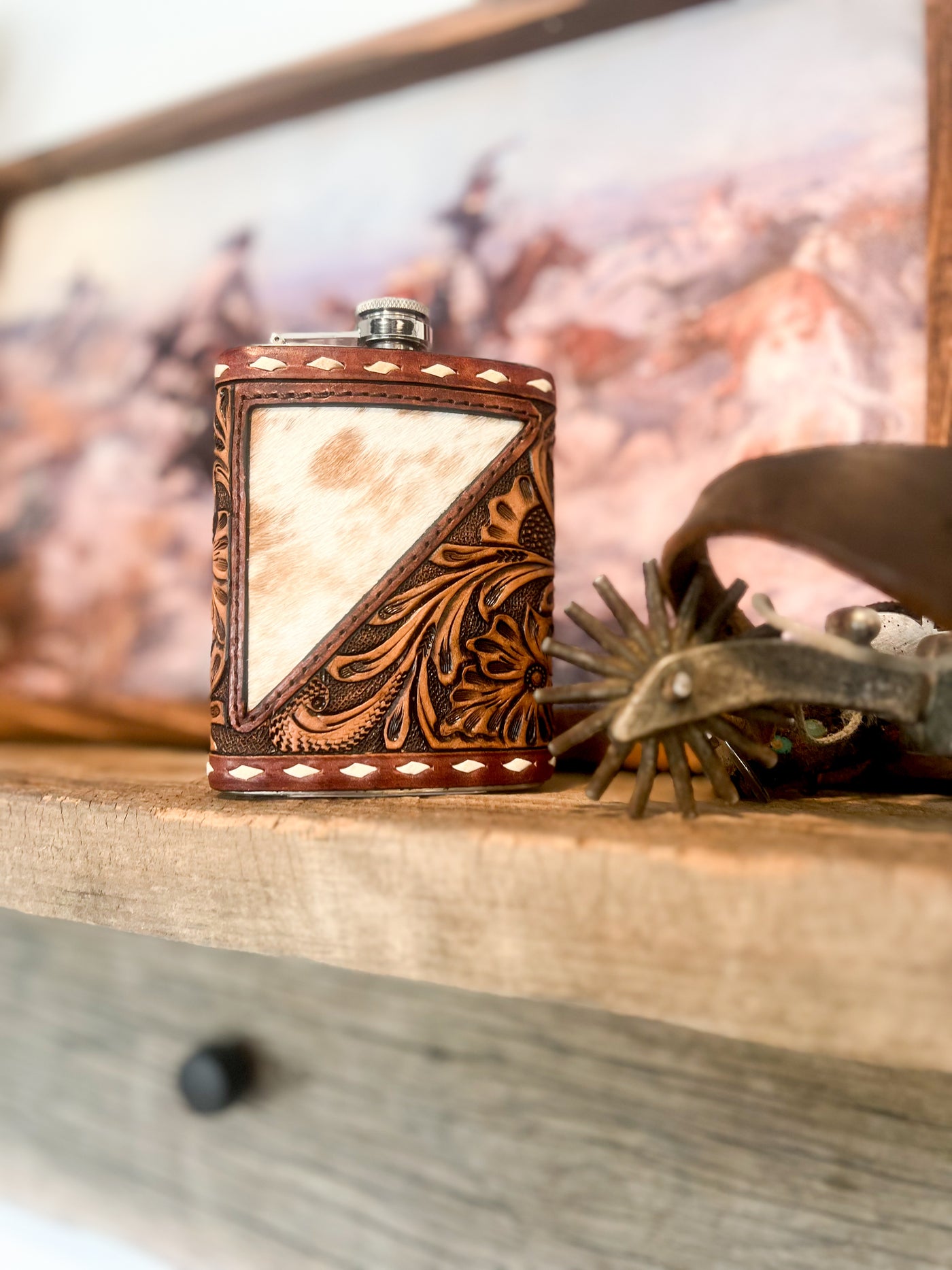 Flask - 8oz - Cowhide - Opt. 5