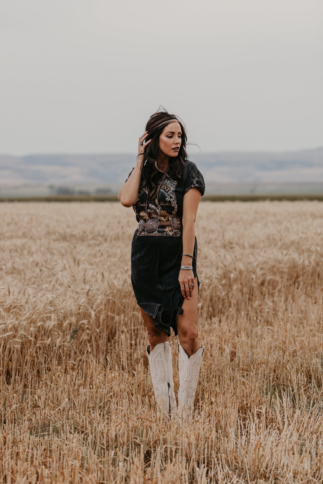 Cowboy Rodeo Maxi T-Shirt Dress