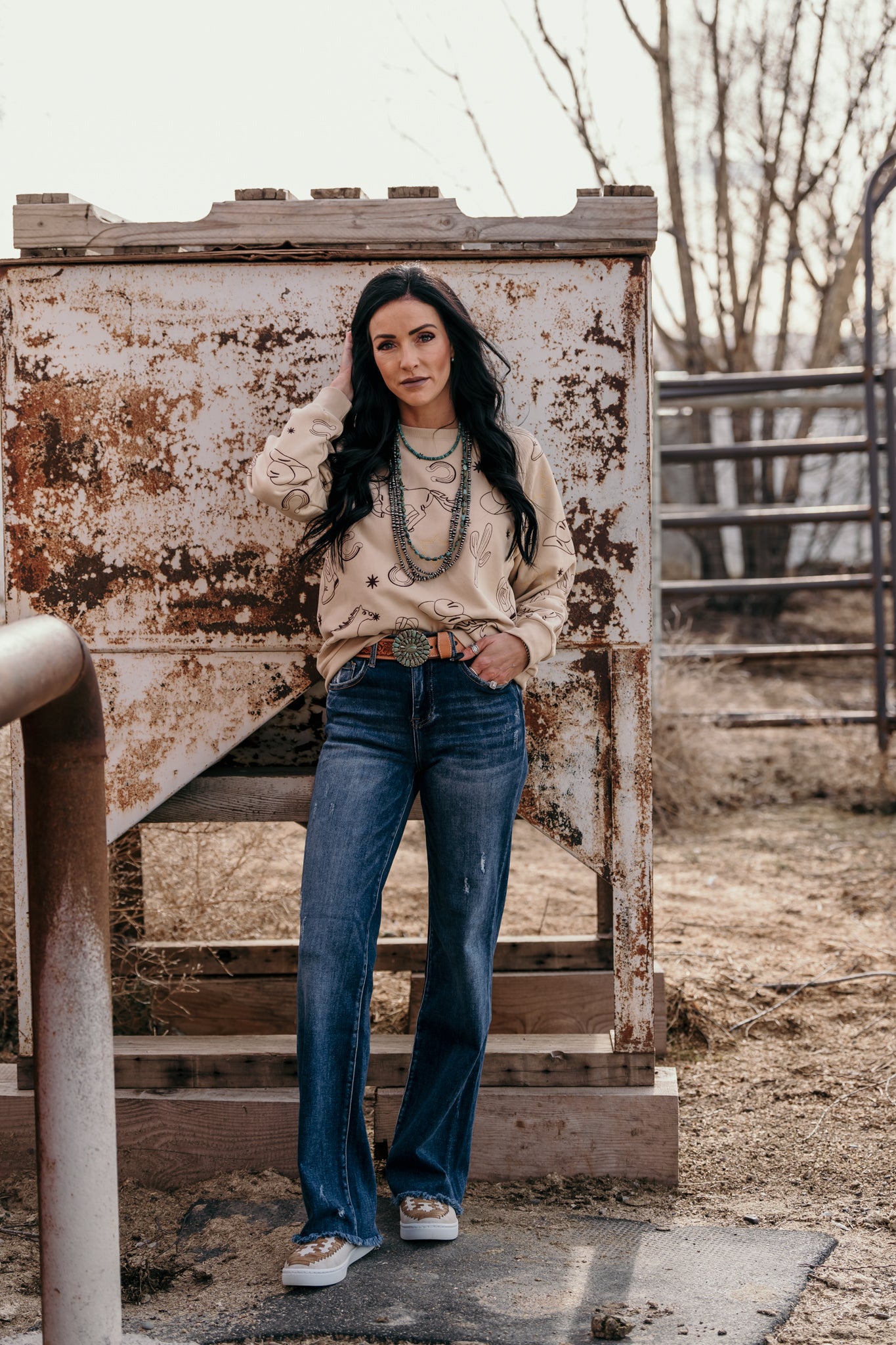 Western Babe Embroidered Sweatshirt