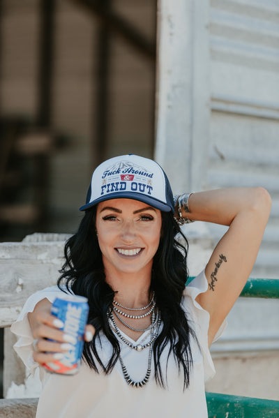 F Around & Find Out Trucker Hat - Blue